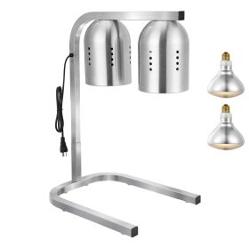 Food Heat Lamp, 500W Bulbs, Commercial Food Warmer Light, Electric Stainless Steel French Fry Heating Lamp, Free-standing
