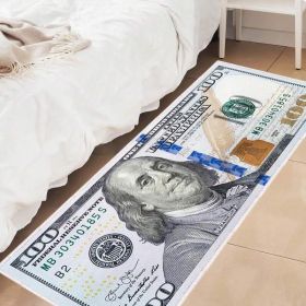One Hundred Dollar Design Area Rug, Currency Inspired Non-Slip Carpet For Living Room & Entryway (Option: 55cm and 135cm)